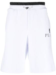 Philipp Plein short de sport à plaque logo - Blanc