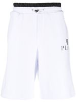 Philipp Plein short de sport à plaque logo - Blanc