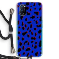 Blue Leopard: Oppo A52 Transparant Hoesje met koord