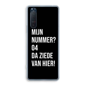 Da ziede van hier - Zwart: Sony Xperia 5 II Transparant Hoesje