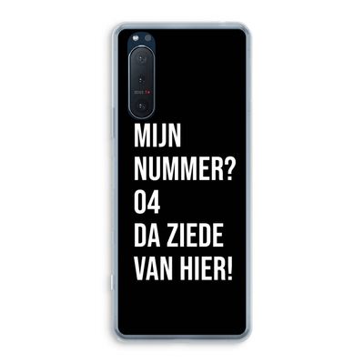 Da ziede van hier - Zwart: Sony Xperia 5 II Transparant Hoesje