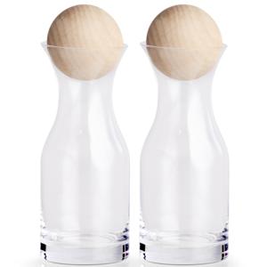 Zeller Flessen/karaffen - 2x stuks - met bal dop - glas - 250 ml