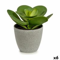 Decoratieve plant 18 x 18,5 x 18 cm Grijs Groen Plastic (6 Stuks)