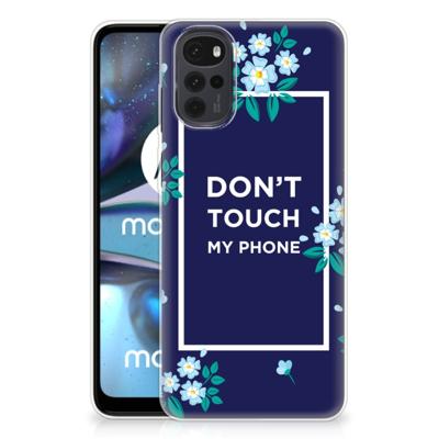 Motorola Moto G22 Silicone-hoesje Flowers Blue DTMP Motorola Moto G22 Silicone-hoesje Flowers Blue DTMP