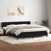 Boxspring met matras fluweel zwart 180x210 cm