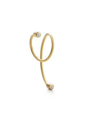 Shihara boucle d'oreille Twist Curl en or 18ct pavée de diamants