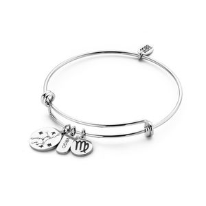 CO88 Collection Zodiac 8CB 90275 Stalen Armband met Hangers - Sterrenbeeld Maagd - One-size - Zilverkleurig