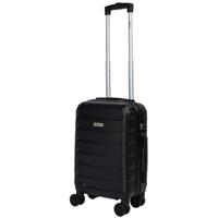 Cabine handbagage reis trolley koffer - zwenkwielen - 52 x 34 x 20 cm - 45 liter - zwart