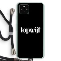 Topwijf Zwart: Pixel 5a 5G Transparant Hoesje met koord Topwijf Zwart: Pixel 5a 5G Transparant Hoesje met koord