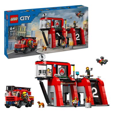 LEGO city 60414 brandweerkazerne en brandweerauto