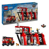 Lego LEGO City 60414 Brandweerkazerne en Brandweerauto - thumbnail