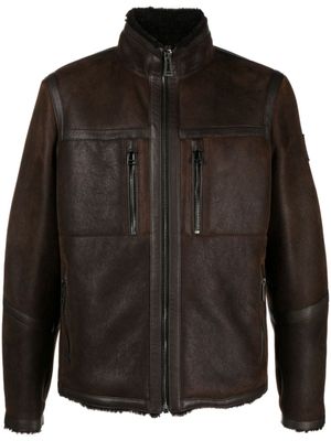 Belstaff veste en cuir Tundra à fermeture zippée - Marron
