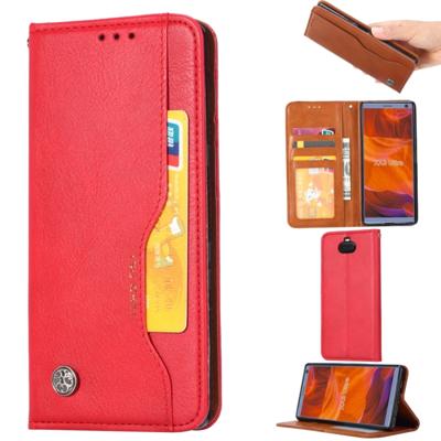 Knead huidtextuur horizontale Flip lederen case voor Sony Xperia 10 met foto frame & houder & kaartsleuven & portemonnee (rood)