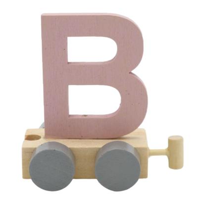 JeP kids houten treinletter B-roze