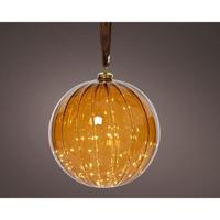 Lumineo Bal led glas dia 14cm bruin/warmwit