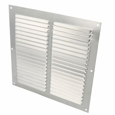 AMIG Ventilatierooster/muurrooster - 200 x 200mm - aluminium - zilver - schoepenrooster