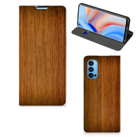 OPPO Reno4 Pro 5G Book Wallet Case Donker Hout