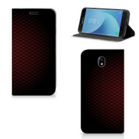 Samsung Galaxy J7 2017 | J7 Pro Hoesje met Magneet Geruit Rood - thumbnail