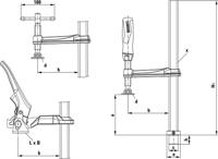 BESSEY Spanelement met een vast spandiepte TW16-20-10-2K lijmklem - thumbnail