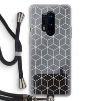 Zwart-witte kubussen: OnePlus 8 Pro Transparant Hoesje met koord