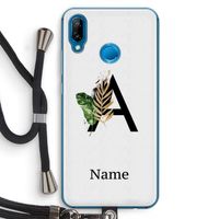 Charcoal Flora: Huawei P20 Lite Transparant Hoesje met koord Charcoal Flora: Huawei P20 Lite Transparant Hoesje met koord