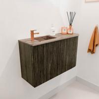 Toiletmeubel Mondiaz Joya Dlux | 71.6 cm | Meubelkleur Shadow | Faye wastafel Arena Wasbak Links | 1 kraangat