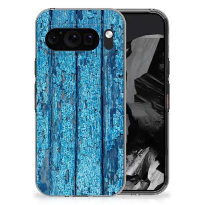 Google Pixel 9 Pro XL | Bumper Hoesje | Wood Blue Google Pixel 9 Pro XL | Bumper Hoesje | Wood Blue