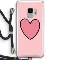 Hartje: Samsung Galaxy S9 Transparant Hoesje met koord