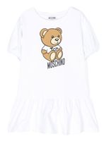 Moschino Kids robe Teddy Bear à logo imprimé - Blanc