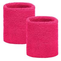 Fuchsia pols zweetbandjes 2 stuks Fuchsia pols zweetbandjes 2 stuks