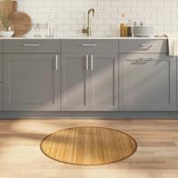 Vloerkleed rond 80 cm bamboe naturel
