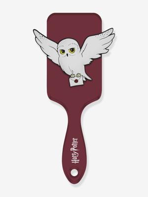 Harry Potter haarborstel met 3D-applicatie Hedwig in siliconen bordeauxrood