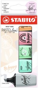 Markeerstift STABILO Boss mini Pastellove etui ÃƒÆ' 5 kleuren