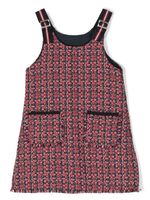 Lapin House robe courte en tweed à bretelles - Rouge