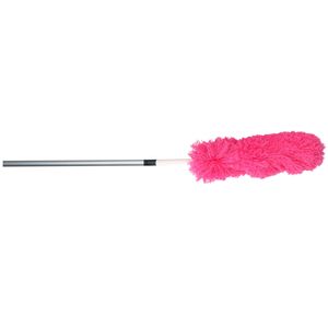 Plumeau/duster microvezel met telescoopsteel 75 - 150 cm roze