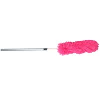 Plumeau/duster microvezel met telescoopsteel 75 - 150 cm roze - thumbnail