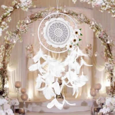 Puur witte bloem Dream Catcher Home Decoratie ambachten