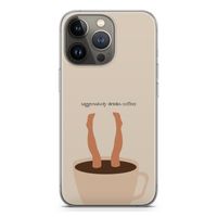 Aggressively drinks coffee: iPhone 13 Pro Transparant Hoesje Aggressively drinks coffee: iPhone 13 Pro Transparant Hoesje