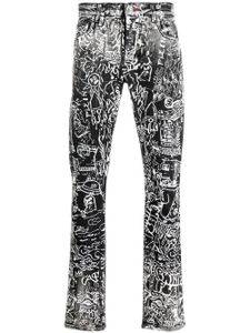 Philipp Plein jean à imprimé graphique all-over - Gris