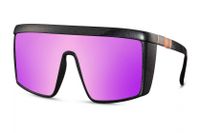 CWI zonnebril rechthoekig unisex cat. 3 matzwart/paars - thumbnail