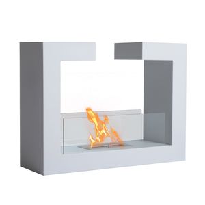 HOMCOM kachel bio-ethanol bio-haard haardkachel vrijstaande haard 1.5 L 3 uur 78 x 25 x 58 cm