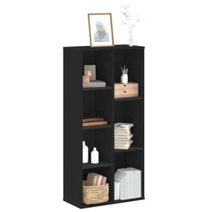 Boekenkast 50x25x105 cm bewerkt hout zwart