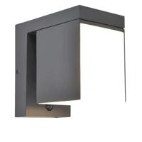 Buitenlamp hybride solar + 220v Prima donkergrijs LED en sensor 16 cm - thumbnail