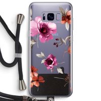 Geschilderde bloemen: Samsung Galaxy S8 Plus Transparant Hoesje met koord