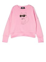 Karl Lagerfeld Kids sweat à design métallisé - Rose