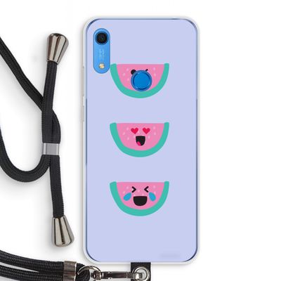 Smiley watermeloen: Huawei Y6s Transparant Hoesje met koord