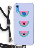 Smiley watermeloen: Huawei Y6s Transparant Hoesje met koord