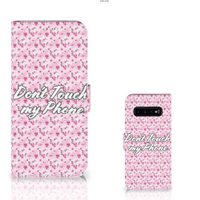 Samsung Galaxy S10 Plus Portemonnee Hoesje Flowers Pink DTMP - thumbnail