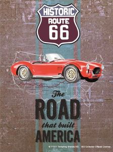 Route 66 Ford Cobra wandplaat