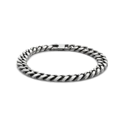 Armband Gourmetschakel zilver oxide 8,5 mm